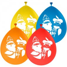 Sint en Piet: Zak 6 Ballonnen 3 kleuren ass. (25 cm)